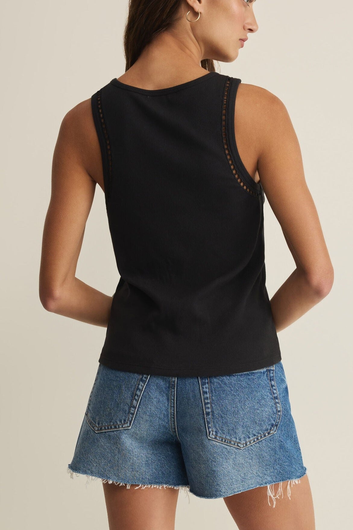 Z Supply Boa Rib Tank in Black, back view