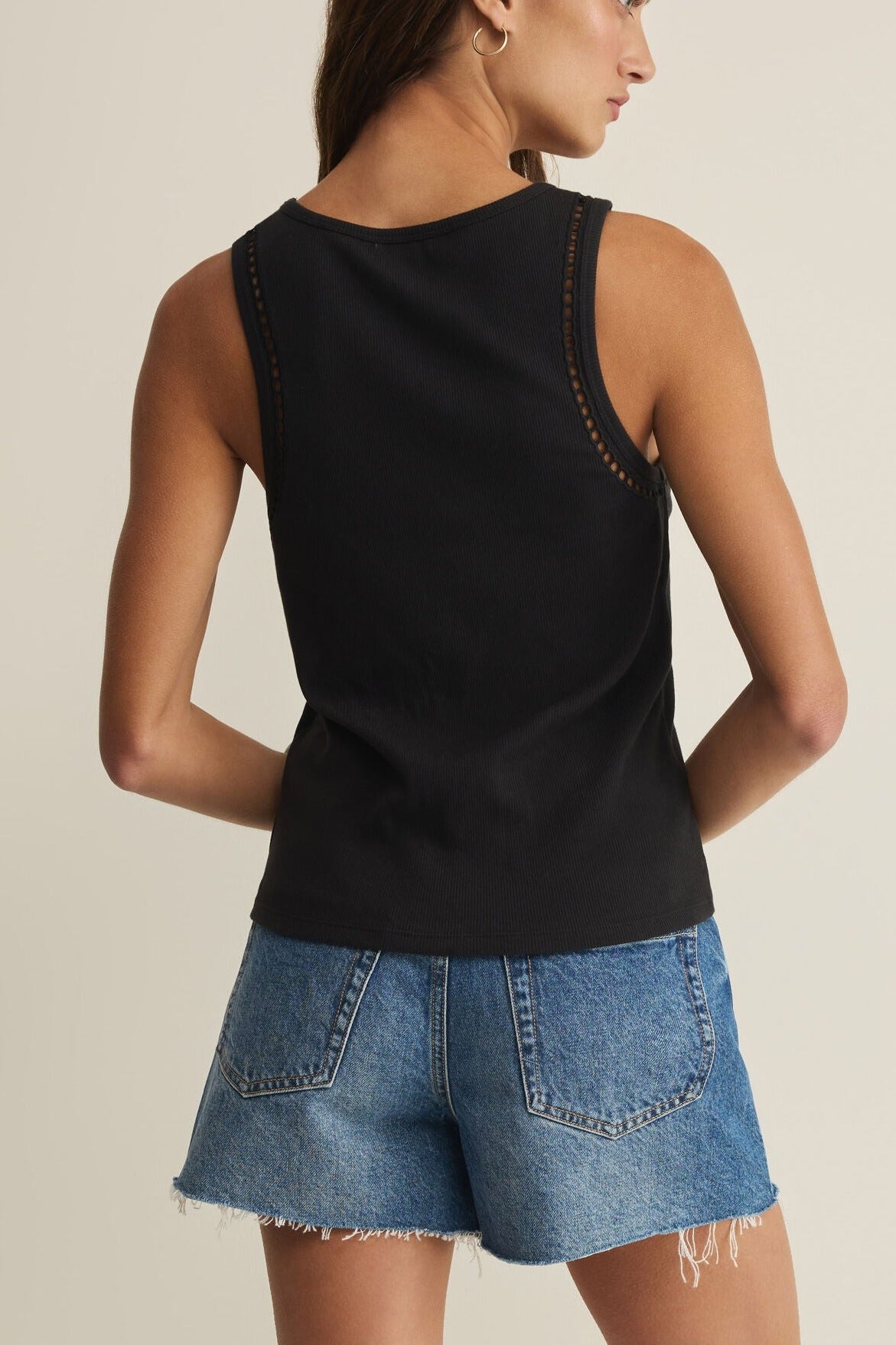 Z Supply Boa Rib Tank in Black, back view