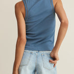 Z Supply Boa Rib Tank in Lake Blue, back view