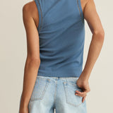 Z Supply Boa Rib Tank in Lake Blue, back view