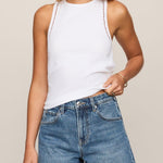 Z Supply Boa Rib Tank in White, front view