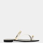 Brenda Woven Flat Sandal in Bone