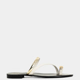Brenda Woven Flat Sandal in Bone