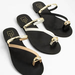 Brenda Woven Flat Sandal in Bone