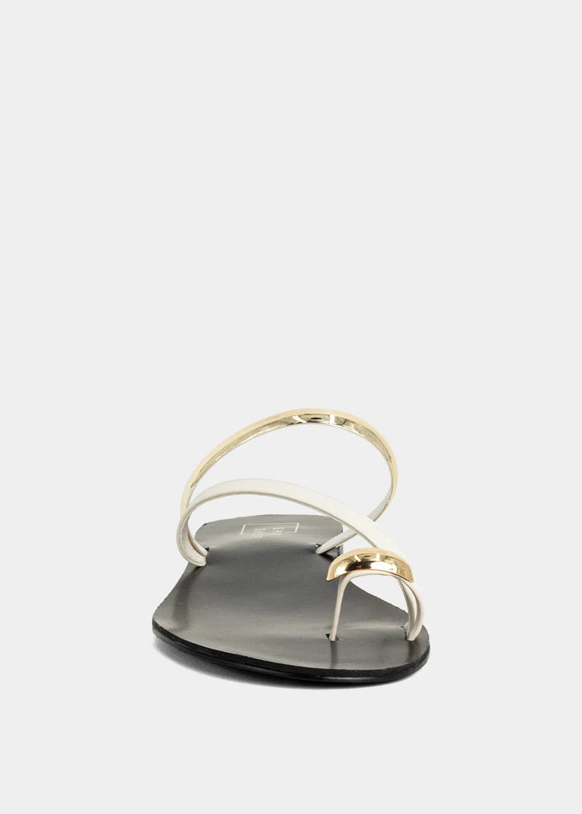Brenda Woven Flat Sandal in Bone