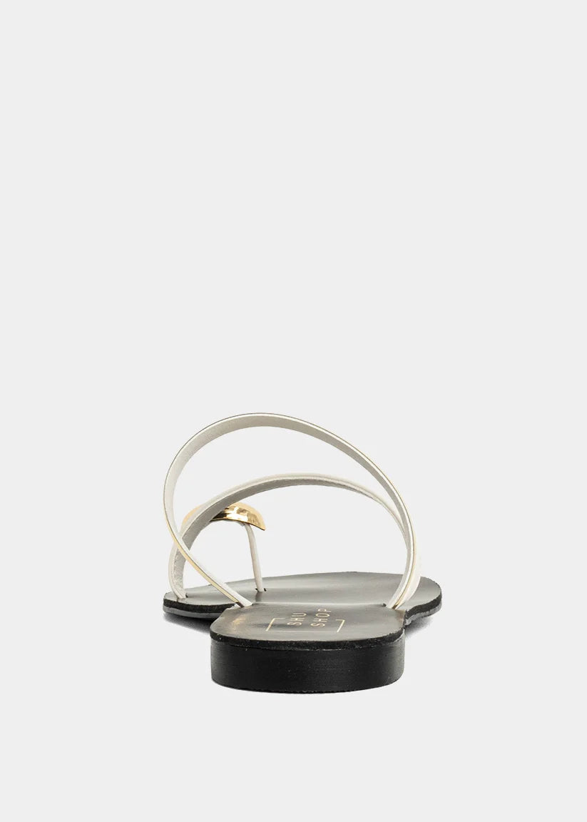 Brenda Woven Flat Sandal in Bone