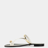 Brenda Woven Flat Sandal in Bone