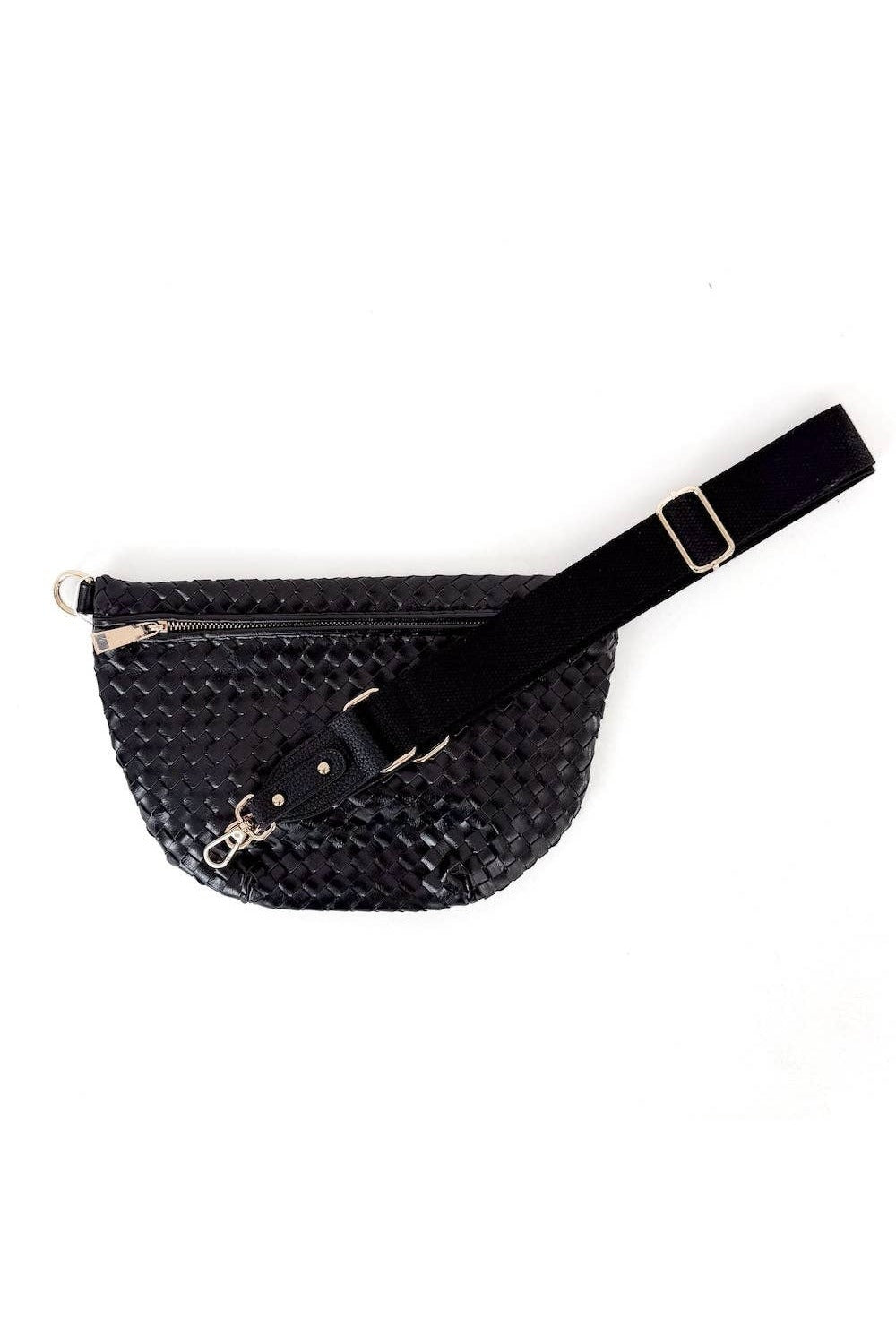 Simply Solid Strap in Black clipped onto a Westlyn Bum Bag
