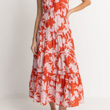 Catalina Floral Halter Tiered Maxi Dress