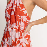 Catalina Floral Halter Tiered Maxi Dress