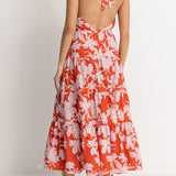 Catalina Floral Halter Tiered Maxi Dress