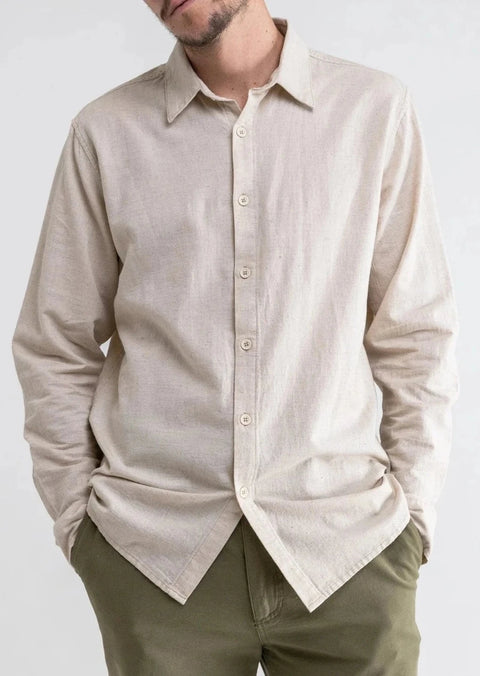 Classic Linen Long-Sleeve Button Up Shirt - MTT Collective
