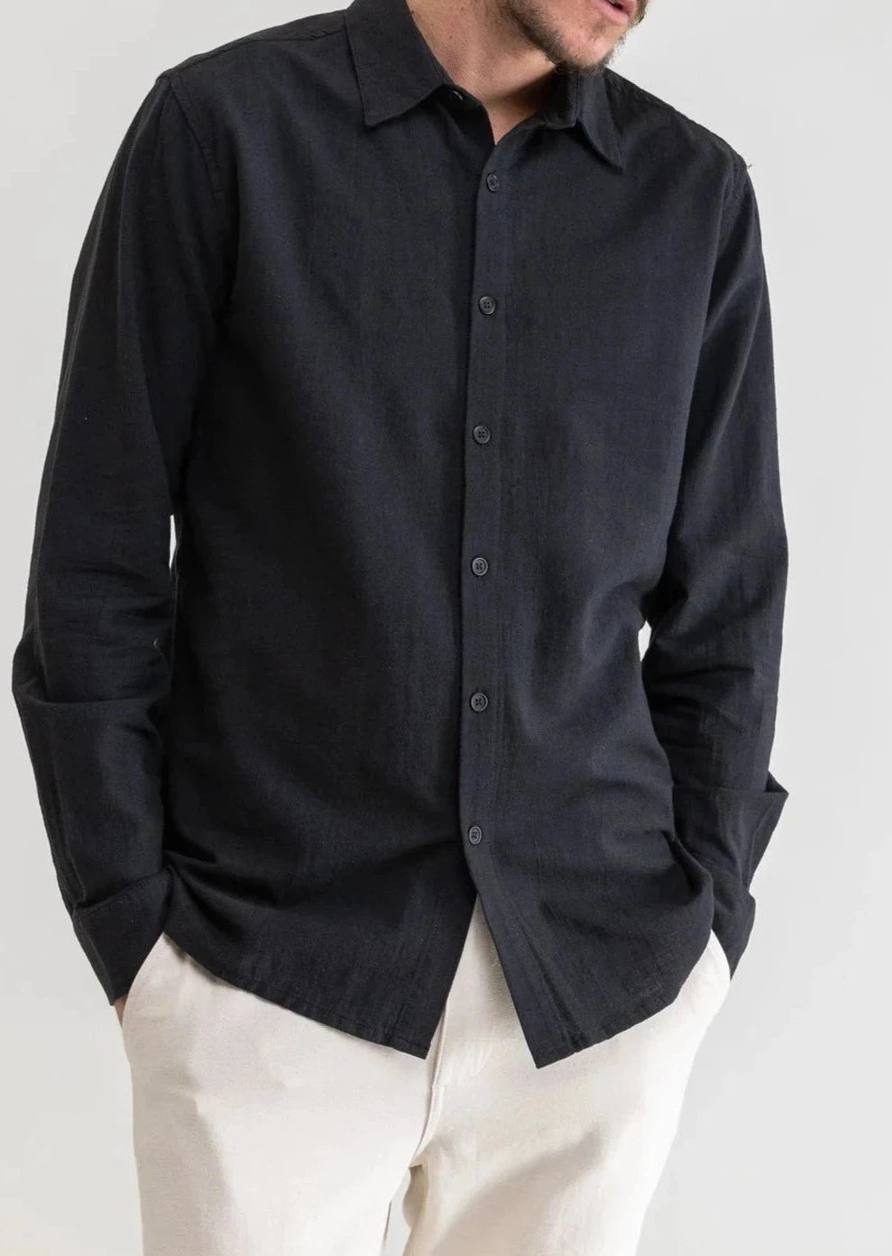 Classic Linen Long-Sleeve Button Up Shirt - MTT Collective