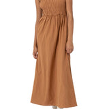 Classic Shirred Midi Dress