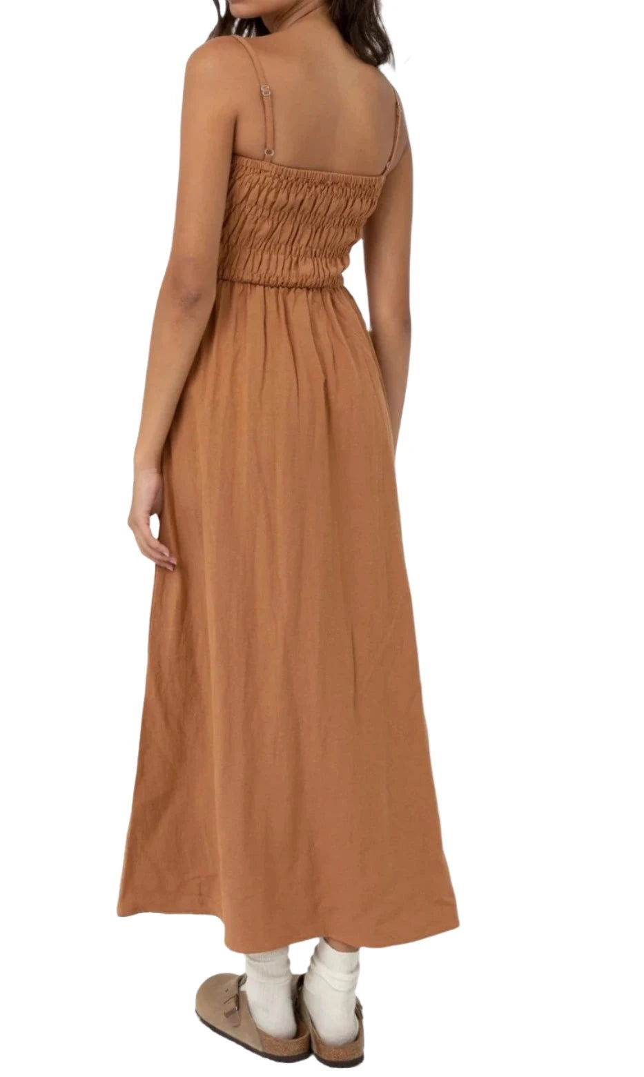 Everyday Classic Shirred Midi Dress - MTT Collective