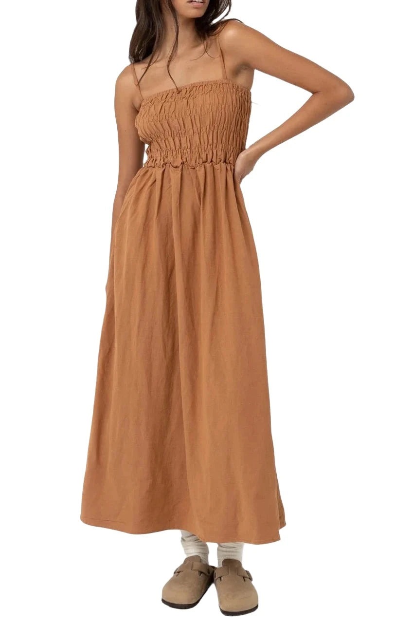 Everyday Classic Shirred Midi Dress - MTT Collective