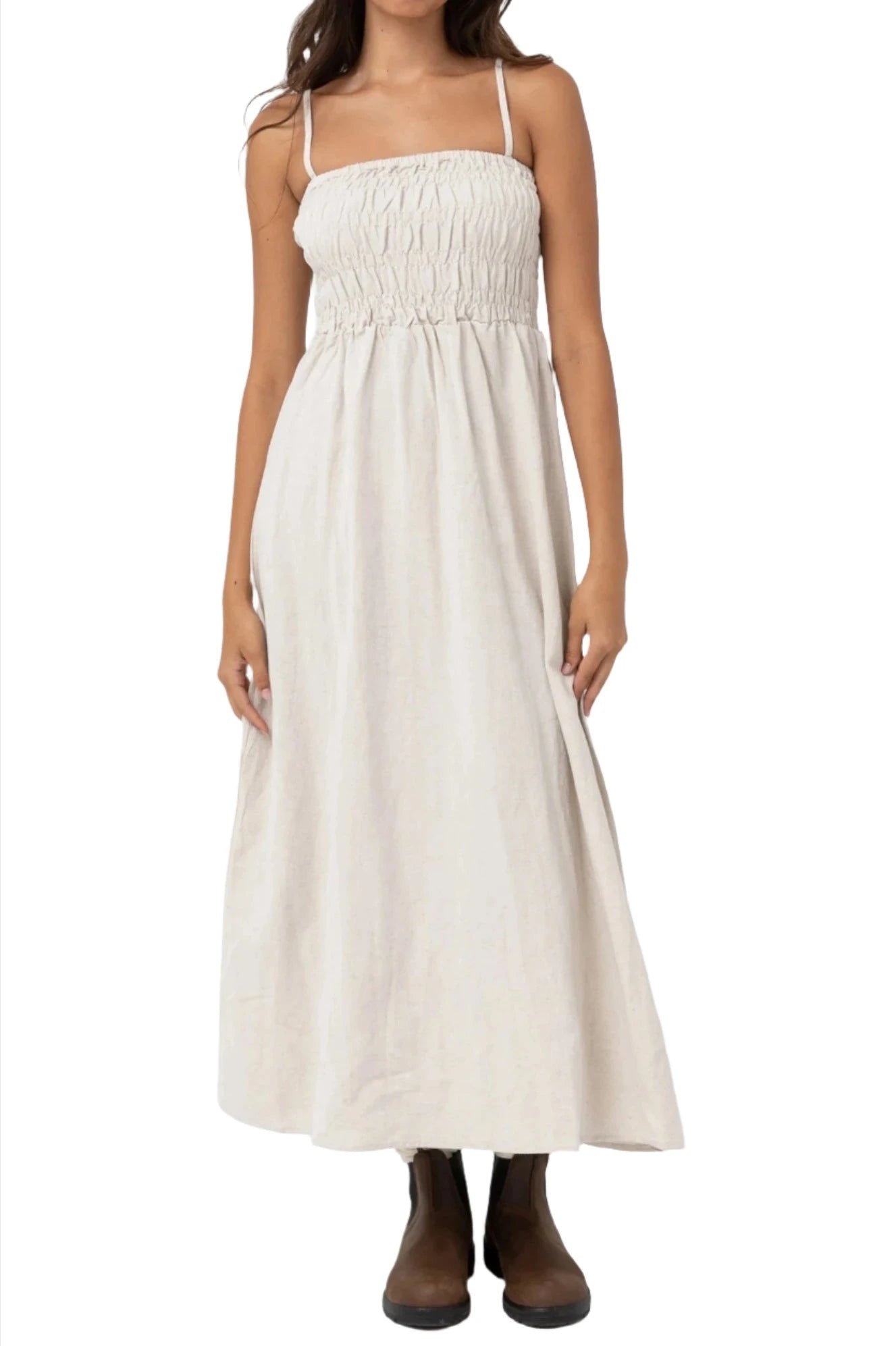Everyday Classic Shirred Midi Dress - MTT Collective