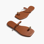 TKEES Colette sandal in Au Naturale, angled pair