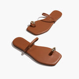 TKEES Colette sandal in Au Naturale, angled pair