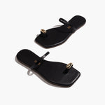 TKEES Colette sandal in Sable, angled pair