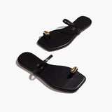 TKEES Colette sandal in Sable, angled pair