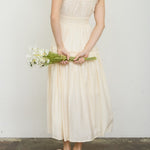 Stripe Mock Button Sleeveless Midi Sundress - Butter Yellow