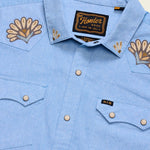 Howler Bros Crosscut Deluxe Snapshirt Fanned Flora, angled detail