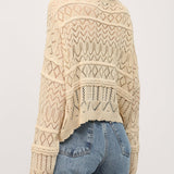 Twyla Button Down Crochet Knit Cardigan