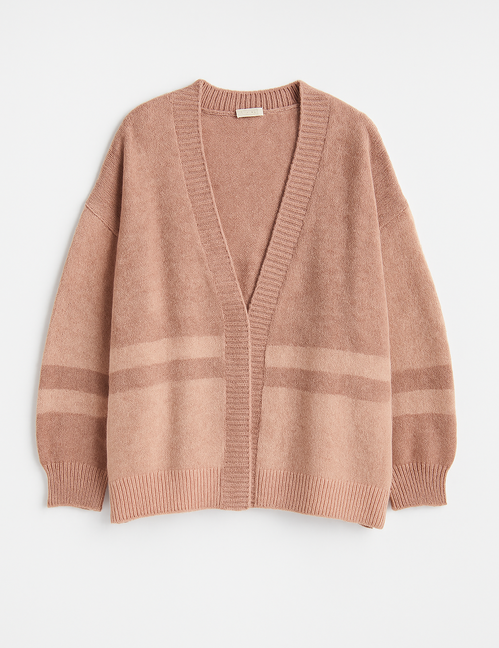 Brown cardigan on a light gray background