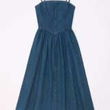 Leia Detachable Strap Denim Dress