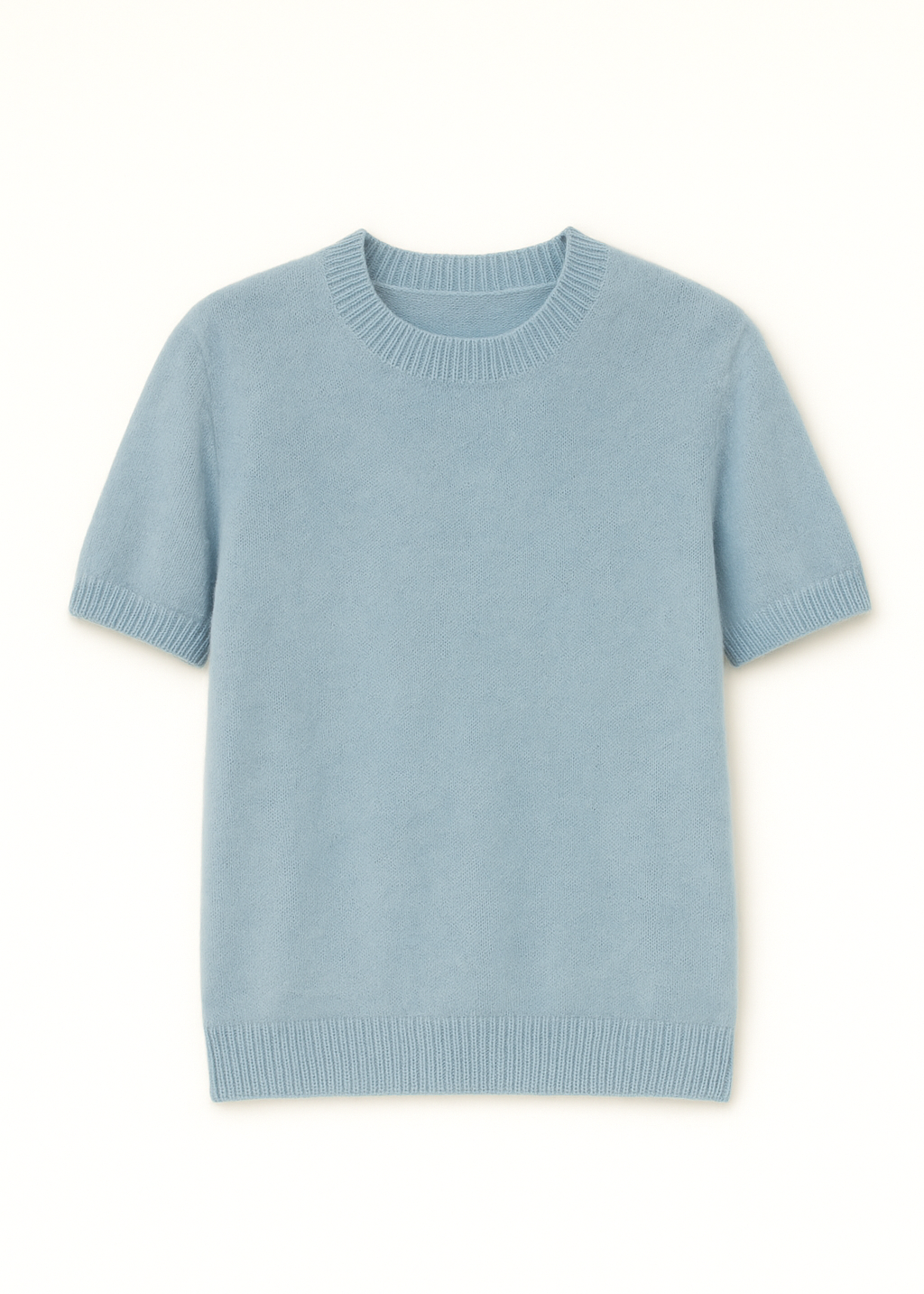 Light blue sweater on a white background