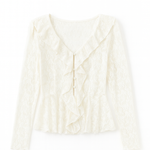 White lace top on a white background