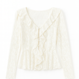 White lace top on a white background