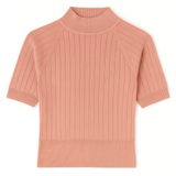The Brielle Ribbed Mock-Neck Elbow Sleeve Top