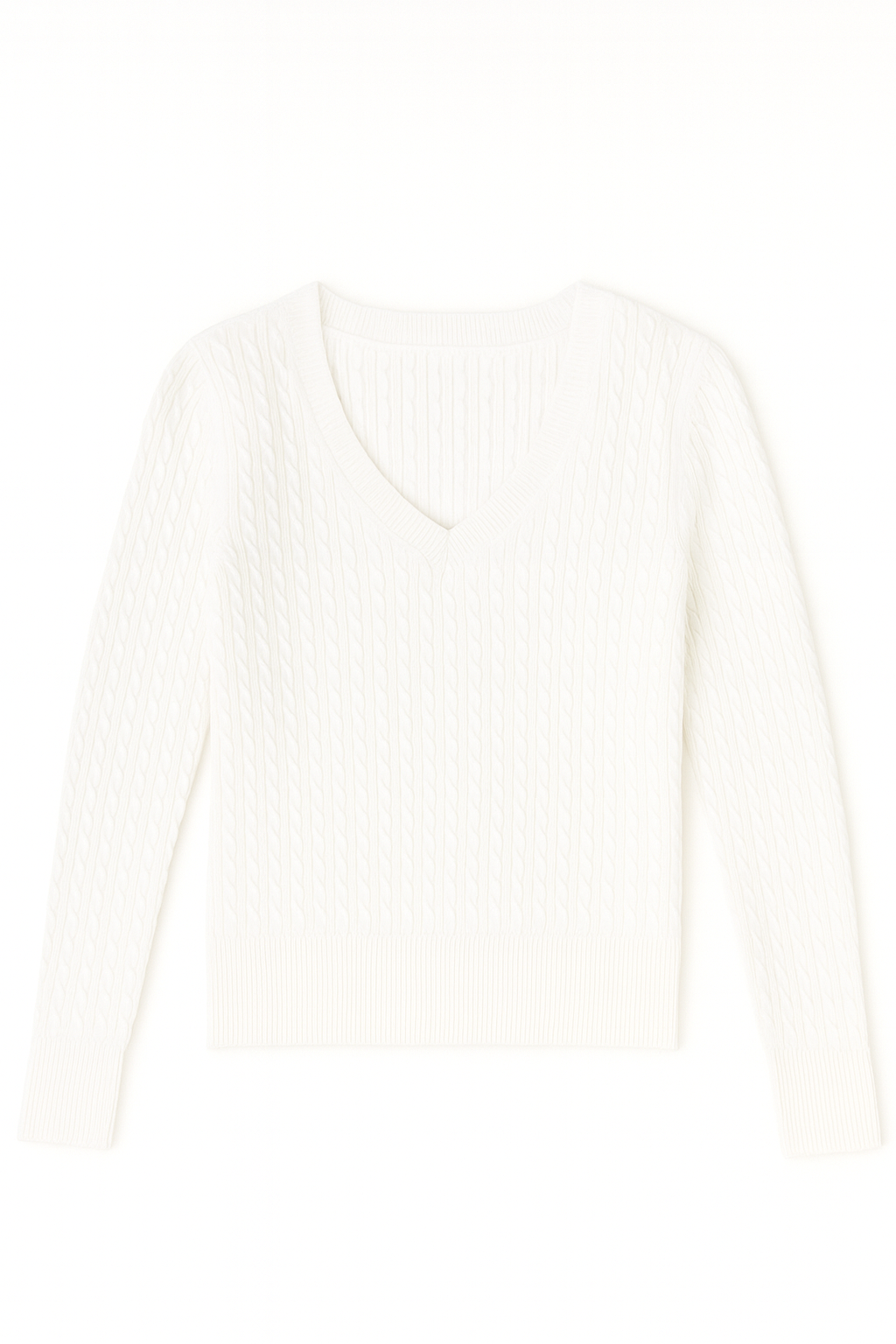 The Lila Cable Knit V-Neck Sweater
