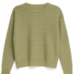 Green sweater on a white background