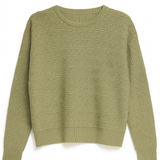 Green sweater on a white background