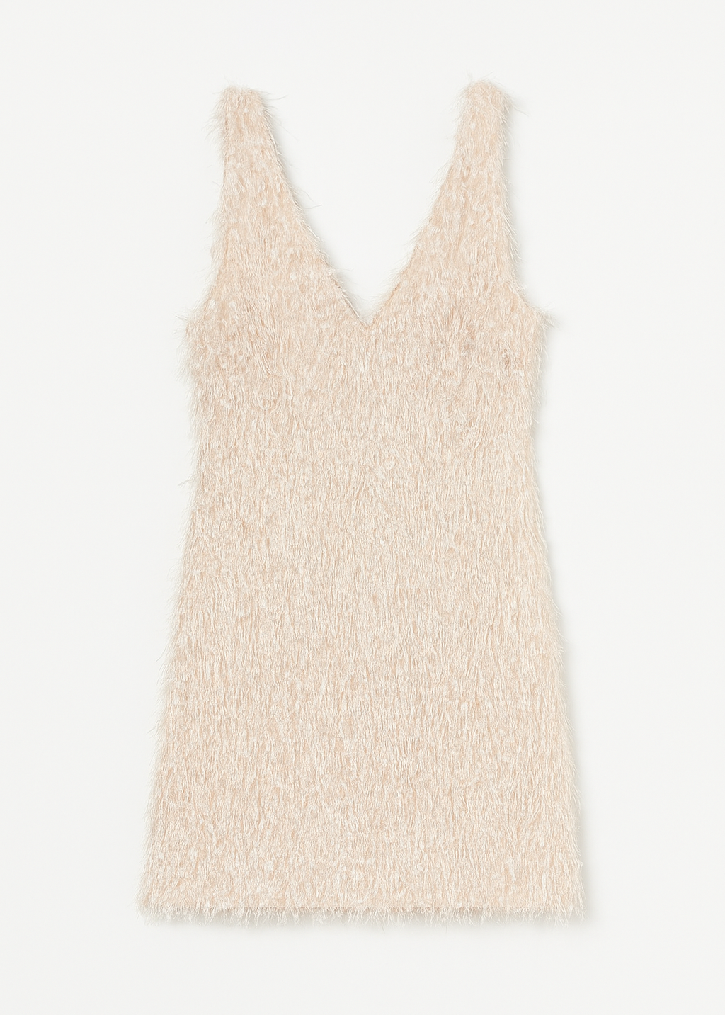Beige sleeveless dress on a white background