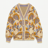 Celeste Floral Jacquard Knit Cardigan