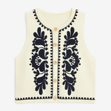 Amara Embroidered Knit Vest Top