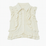 Vienna Layered Ruffle Eyelet Crop Top