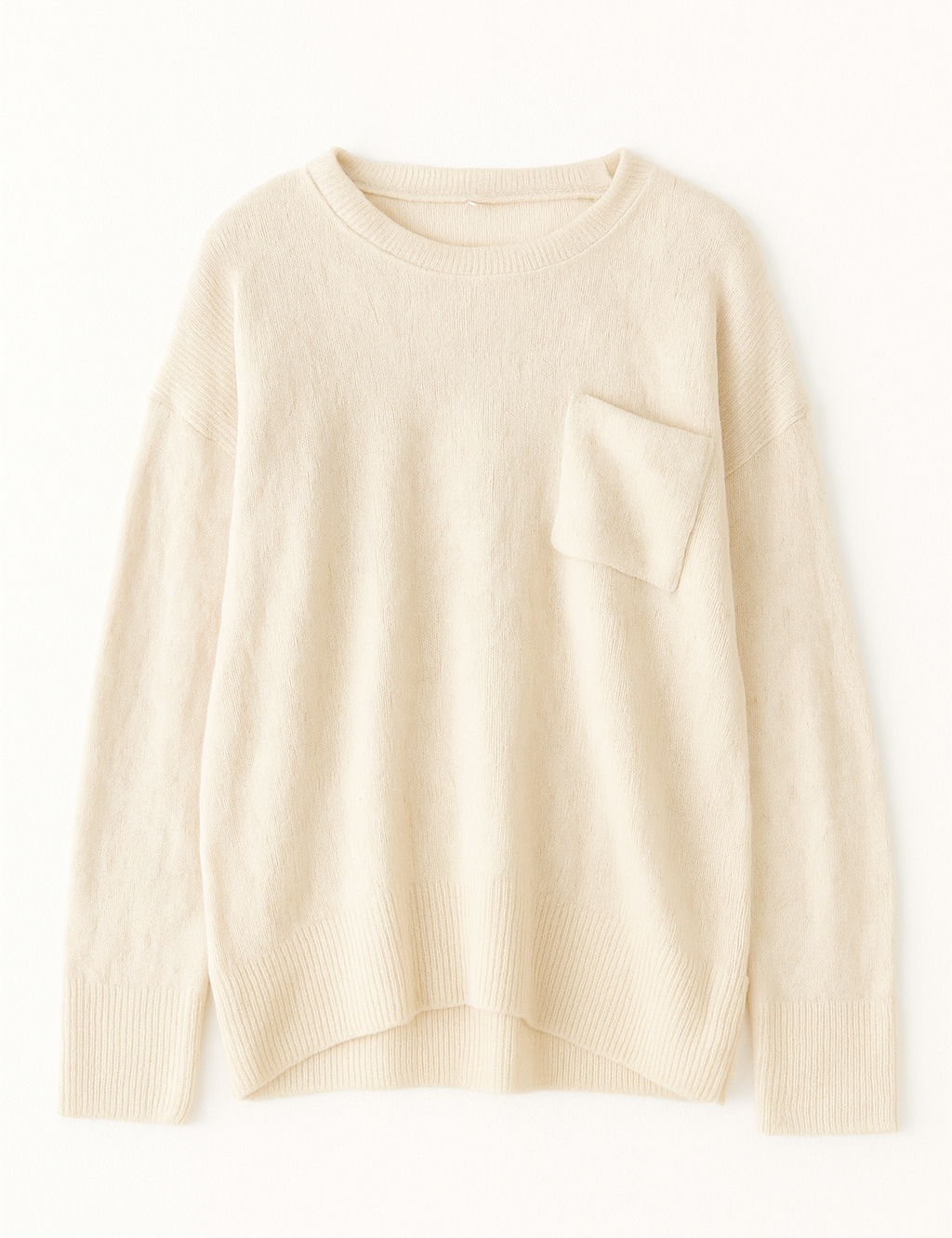 Beige sweater on a white background