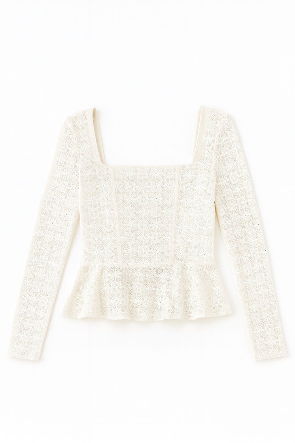 White textured sweater on a white background