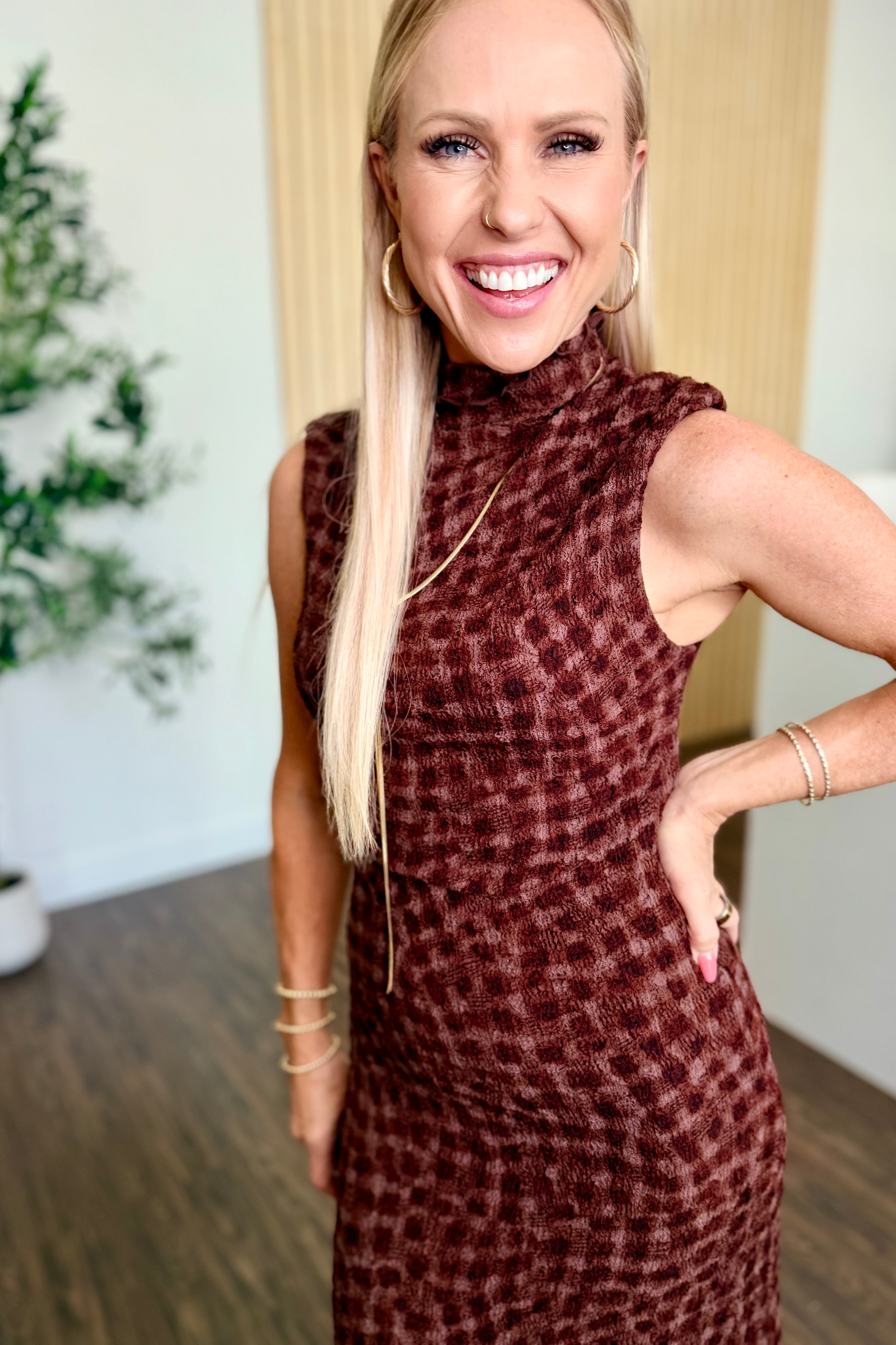 Prairie Check Maxi Dress