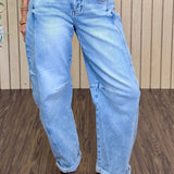 Willow Crop Barrel Cuffed Jeans