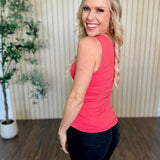 Carly Clean Line Square Shirred Top