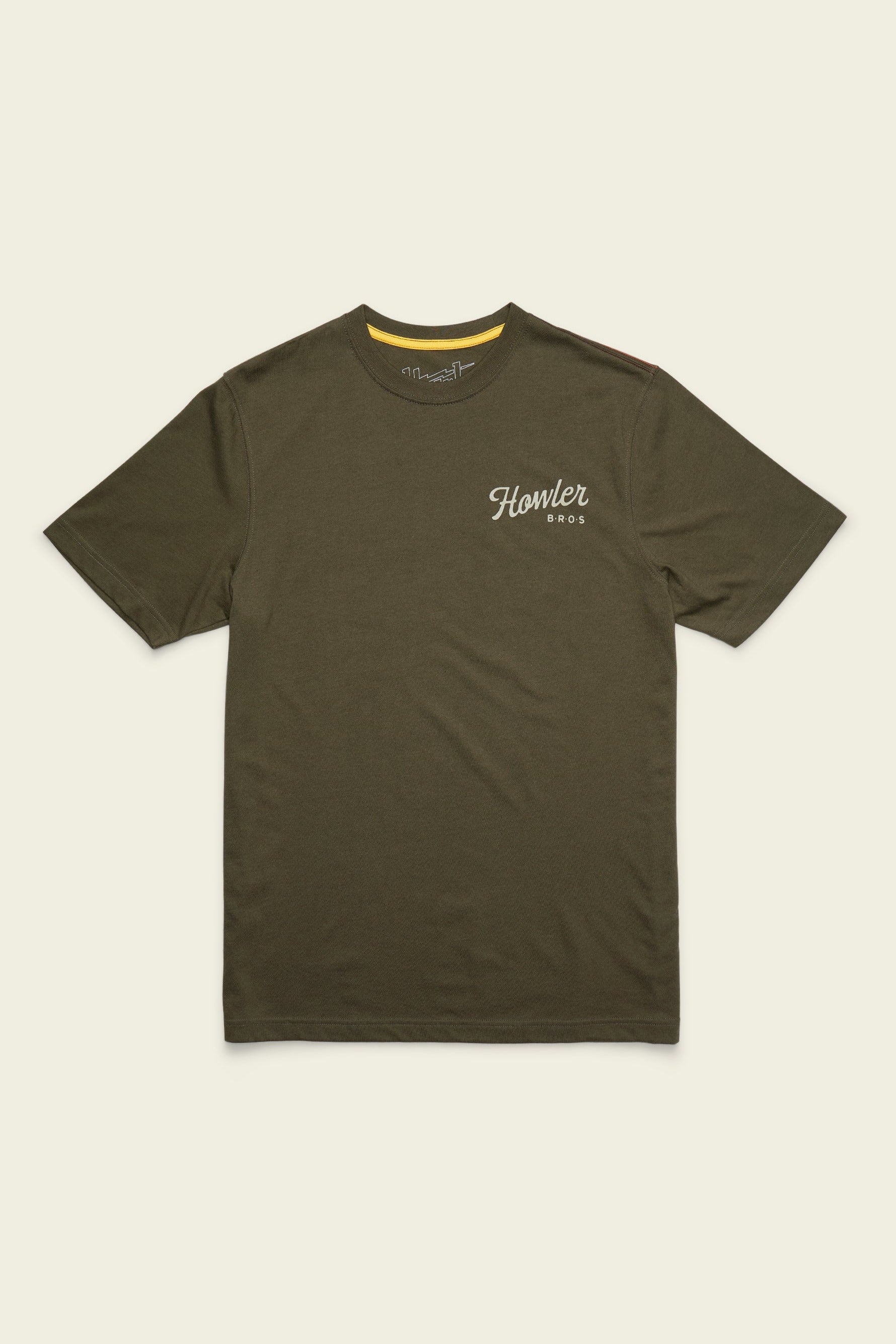 Howler Bros Howler Posse T-Shirt in Dark Olive, front