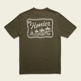 Howler Bros Howler Posse T-Shirt in Dark Olive, back graphic