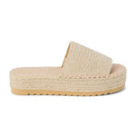 Matisse Del Mar Platform Sandal in Natural — woven jute upper, slip-on platform sandal