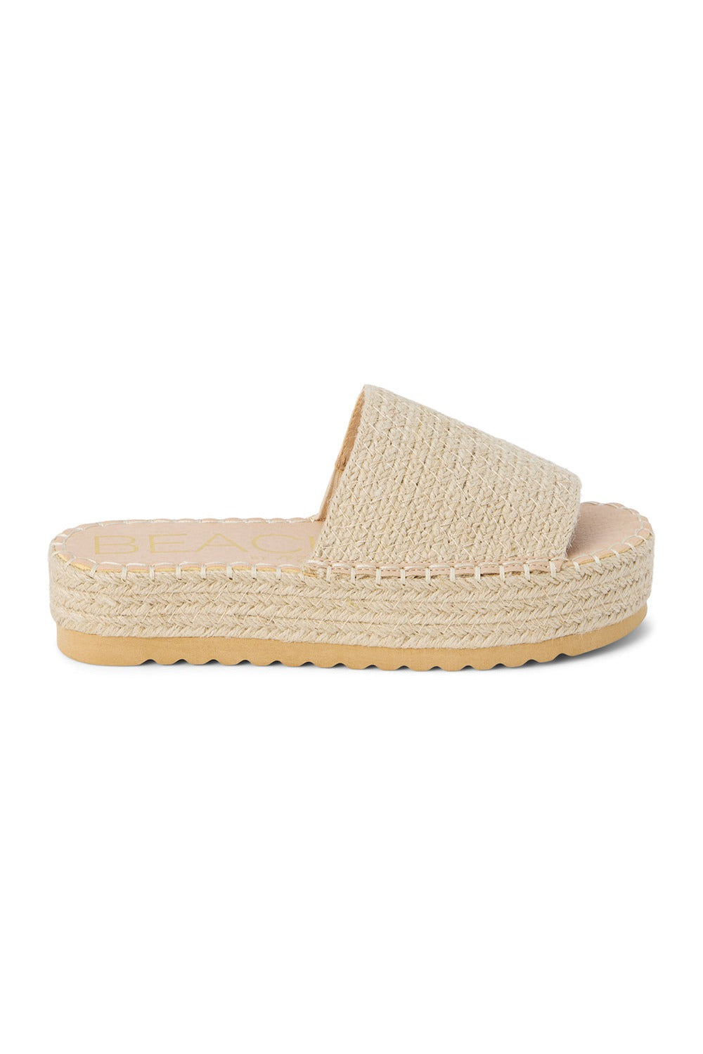 Matisse Del Mar Platform Sandal in Natural — woven jute upper, slip-on platform sandal